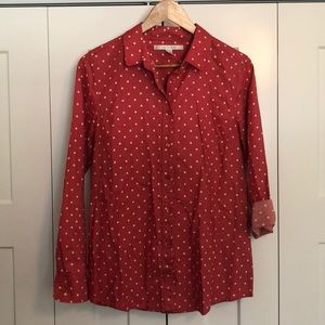 Lauren Conrad polka dot button up shirt